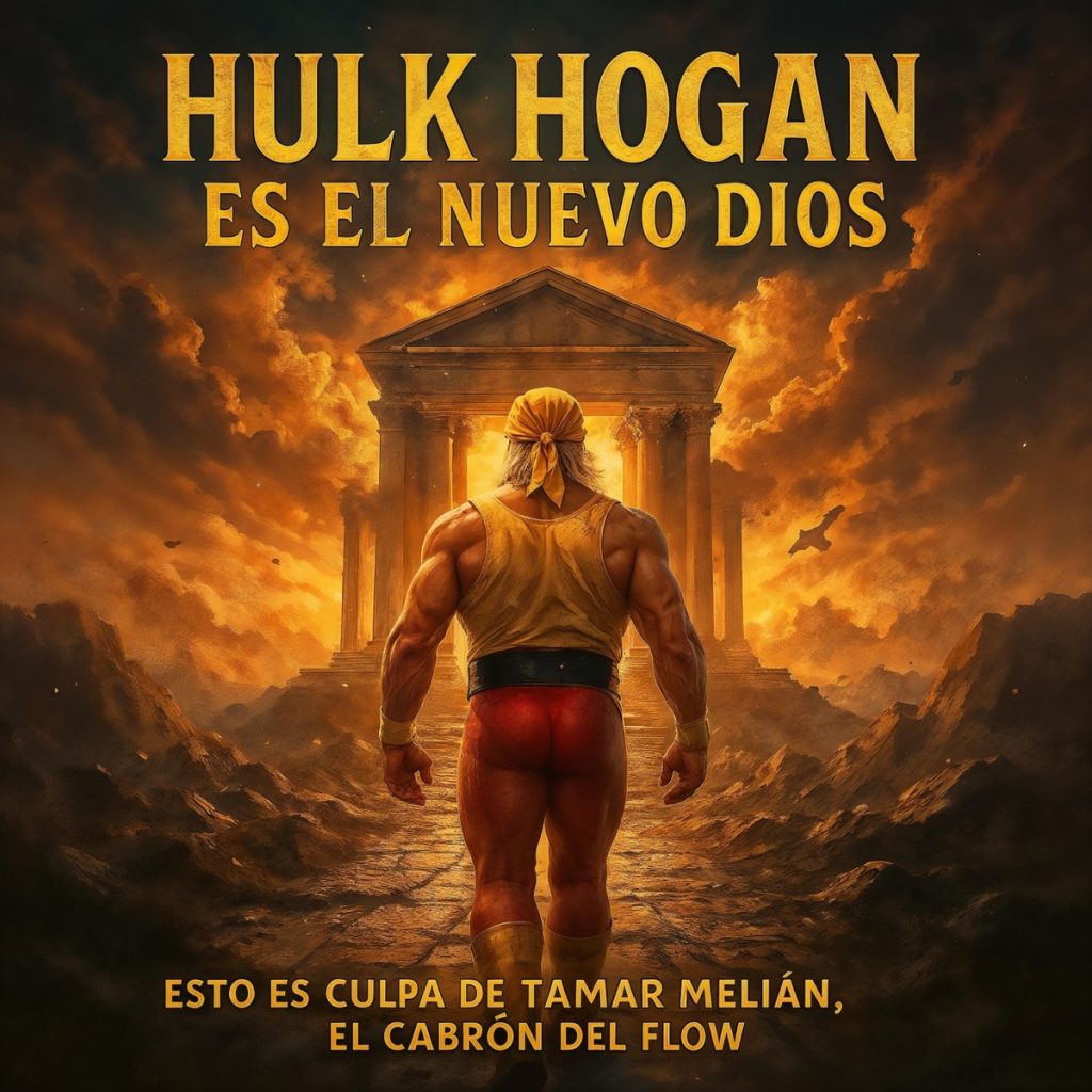 Hulk Hogan es el nuevo dios: religión de videoclub, bigote y apocalipsis televisado 2 Portada oficial de Hulk Hogan es el nuevo dios, canción de Tamar Melián