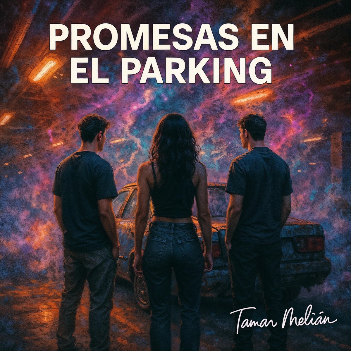 Promesas en el Parking: amor, gasolina y palabras sin ticket de salida 3 Portada oficial de Promesas en el Parking, canción de Tamar Melián