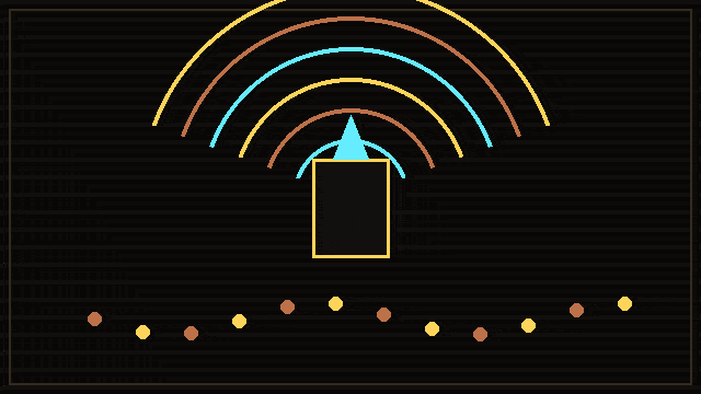 Señal animada de comunidad saliendo de una antena retro