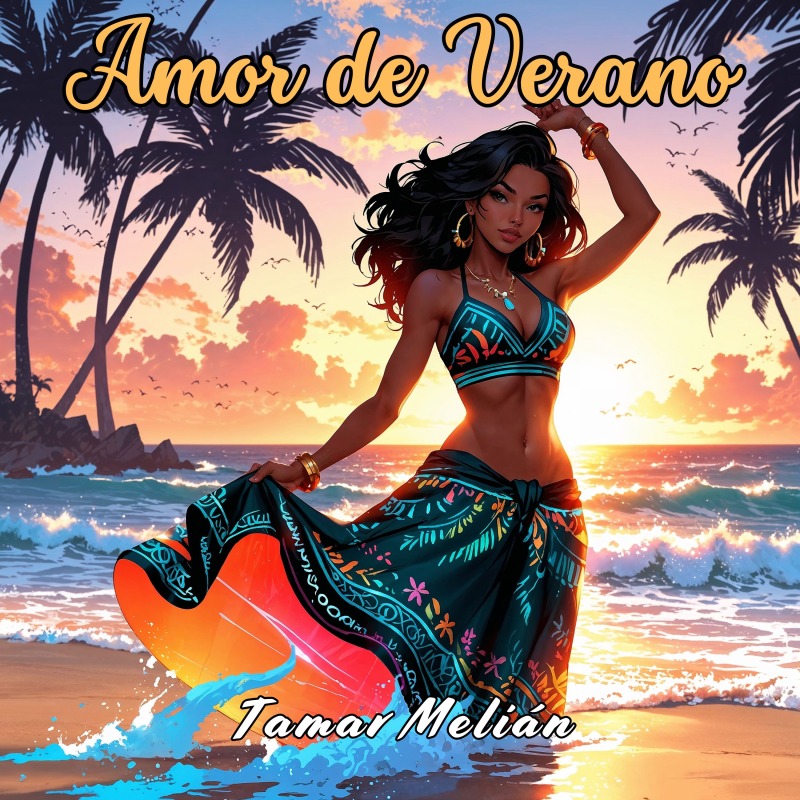 Ilusión: la gata negra y dorada que patrulla la medianoche 6 Portada oficial de Amor de verano, de Tamar Melián