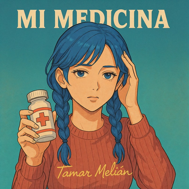 Mi Medicina: el desamor que confunde una persona con el tratamiento 3 Portada oficial de Mi medicina, canción de Tamar Melián
