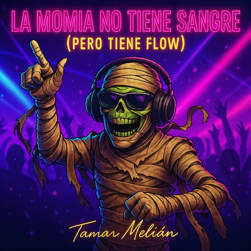Creo en Algunas Cosas: un ateo, una cabra y una brújula cósmica 6 Portada oficial de La Momia No Tiene Sangre (Pero Tiene Flow), de Tamar Melián