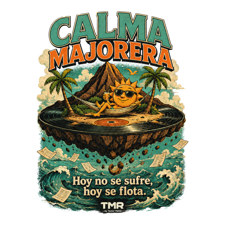 Detalle del diseño Calma Antigravedad de la pegatina TMR