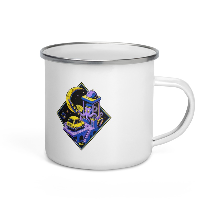 TMR · Peaje lunar — Taza esmaltada 12 oz 5 TMR · Peaje lunar — Taza esmaltada 12 oz — vista del diseño impreso