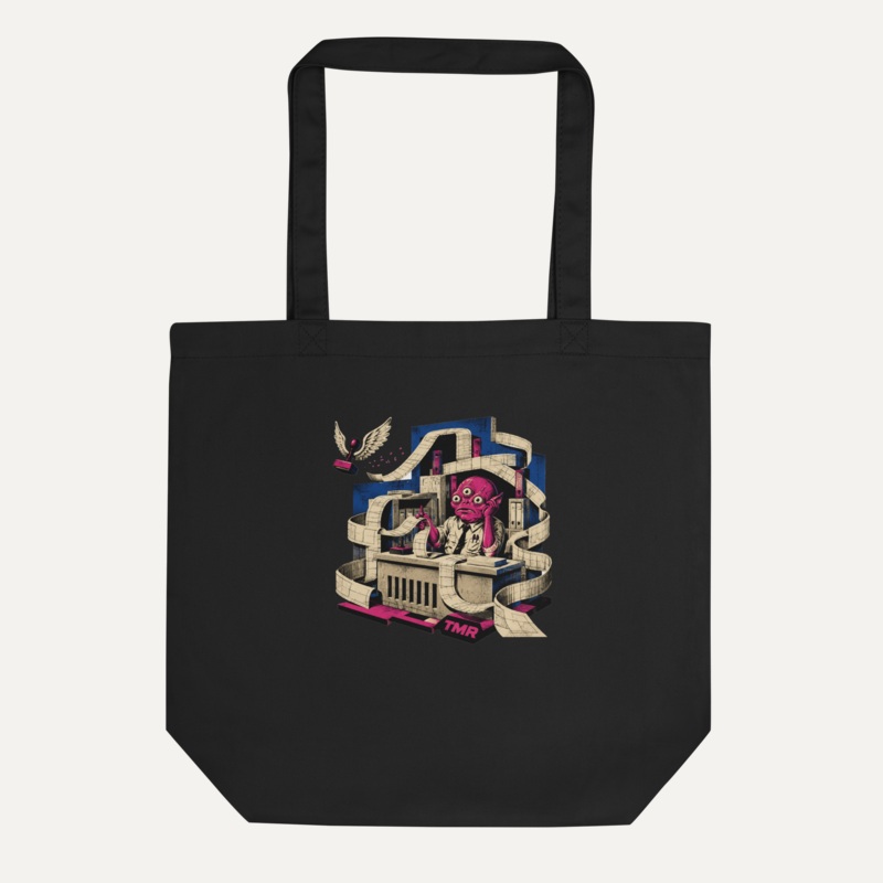 TMR · Buró del caos — Tote 4 TMR · Buró del caos — Tote de TMR by Tamar Melián, estampado completo en front