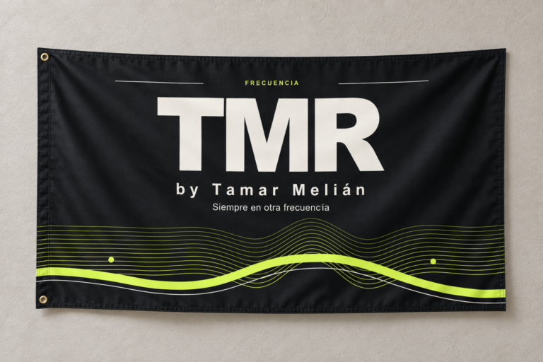 Bandera Frecuencia de TMR by Tamar Melián — vista de catálogo. Recreación de presentación.