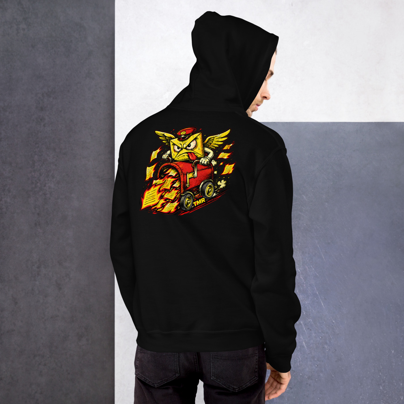 TMR · Correo al infierno — Sudadera 1 TMR · Correo al infierno — Sudadera — mockup de portada