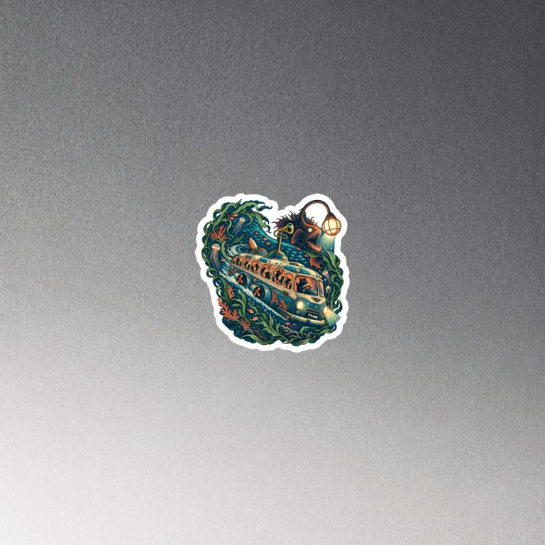 TMR · Guagua abisal — Imán troquelado 4 pulgadas — mockup de portada