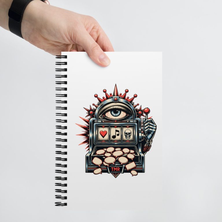 TMR · Algoritmo tragaperras — Libreta de espiral — mockup de portada
