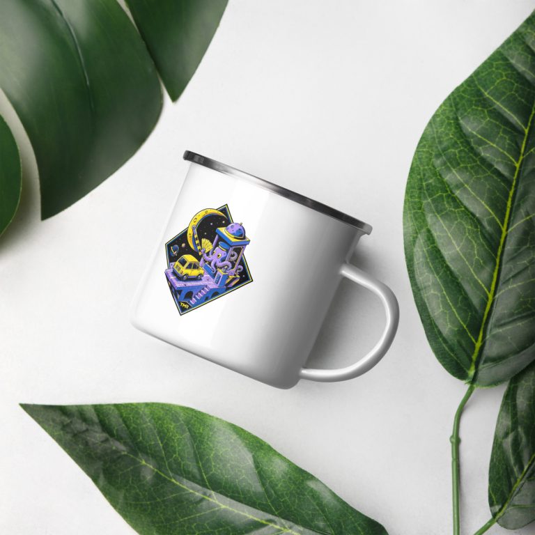 TMR · Peaje lunar — Taza esmaltada 12 oz — mockup de portada