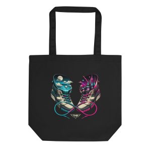 Vista frontal de TMR · Portal en las zapatillas — Tote, maqueta de Printful