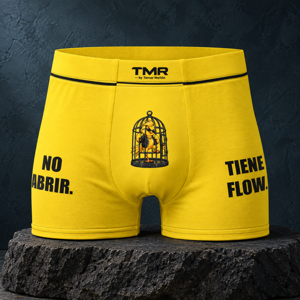 Boxer jaune TMR — Oiseau en détention · presentación del diseño TMR