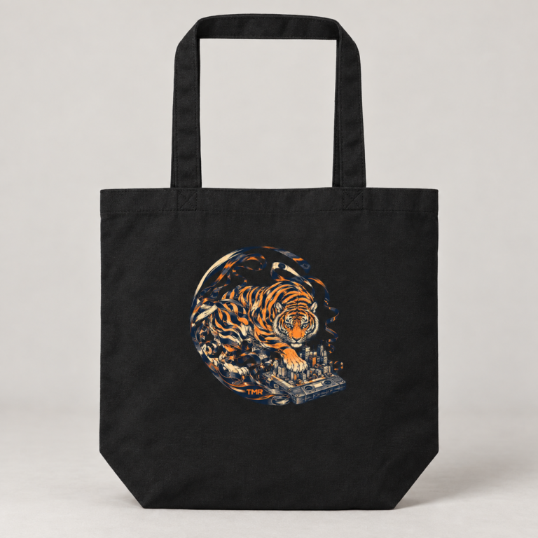Tigre radiocassette — Sac tote · presentación del diseño TMR