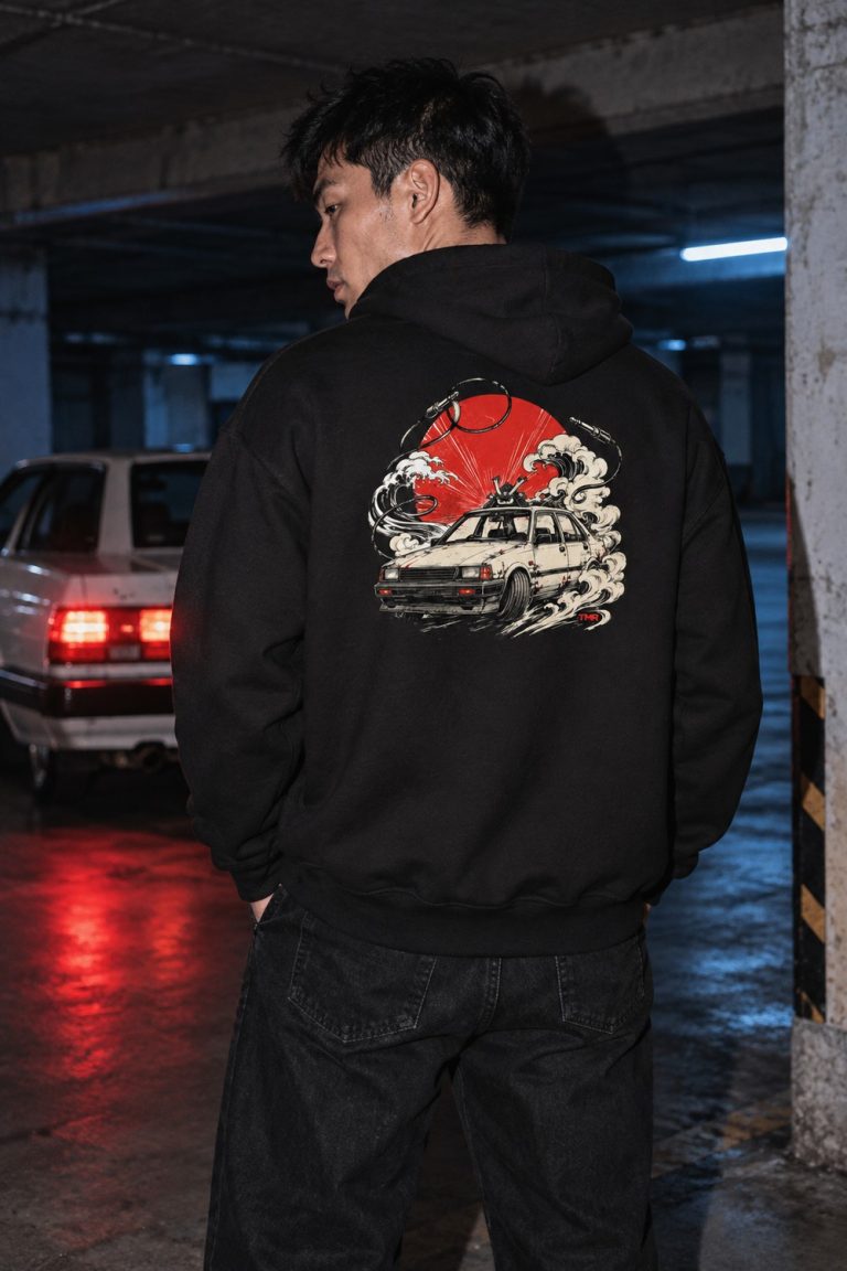 TMR · Sedán samurái — Sudadera · presentación del diseño TMR