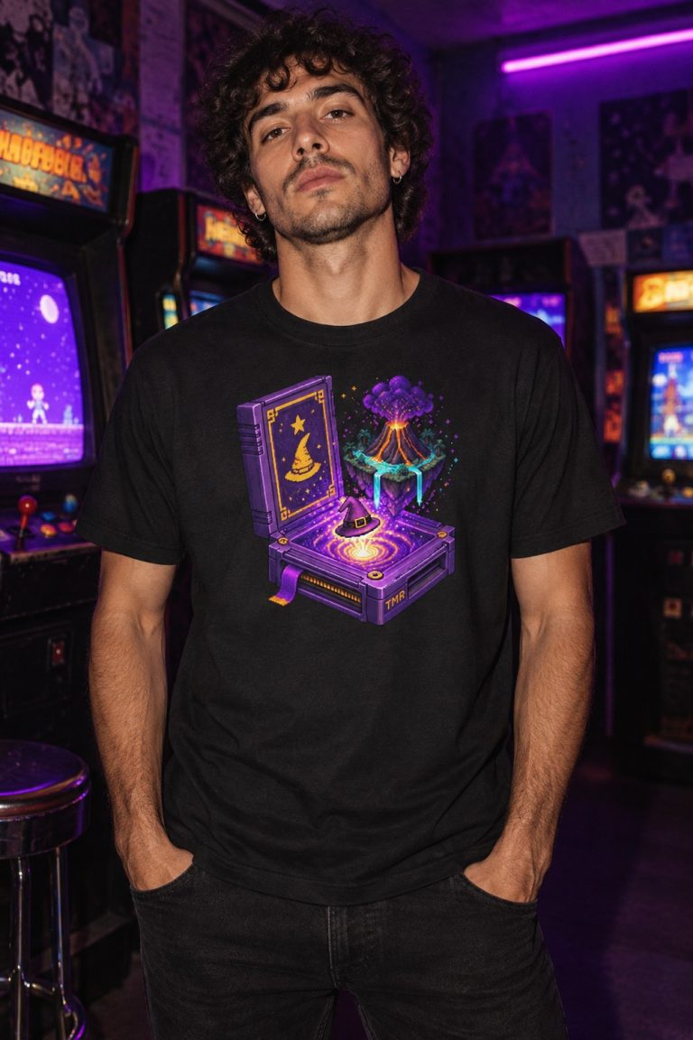 TMR · Cartucho brujo — Camiseta · presentación del diseño TMR
