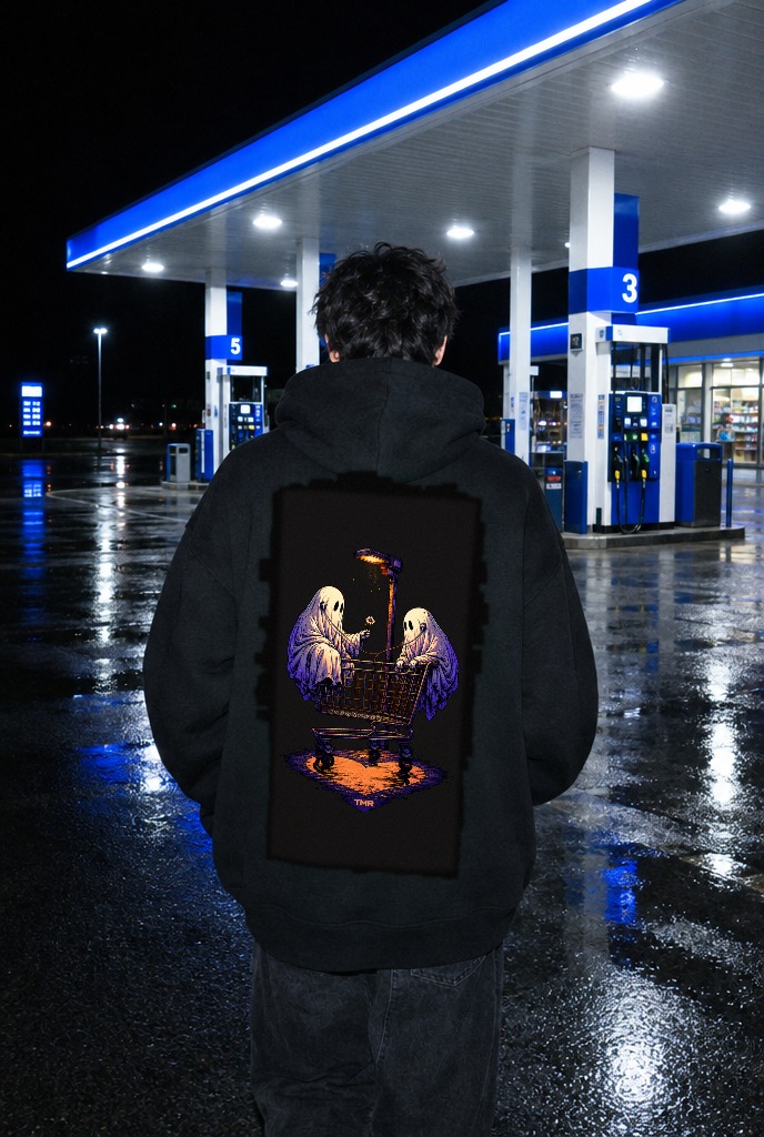 Fantasmas del parking — Sudadera · presentación del diseño TMR