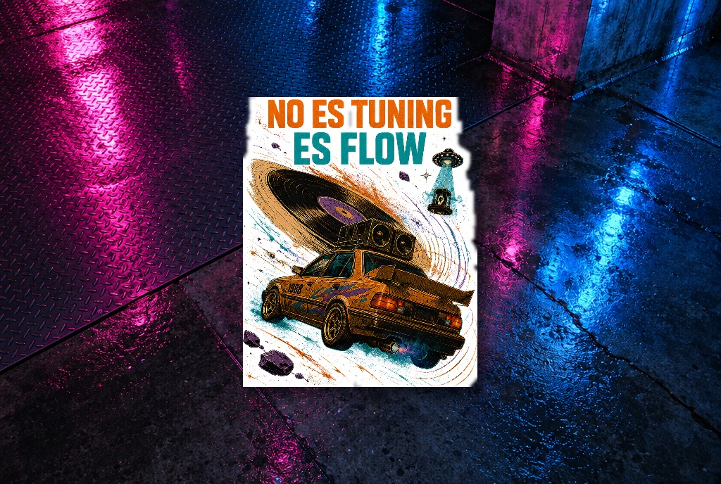 No Es Tuning, Es Flow: la chatarra que quiso ser nave espacial 12 Kiss-cut sticker 4 inches